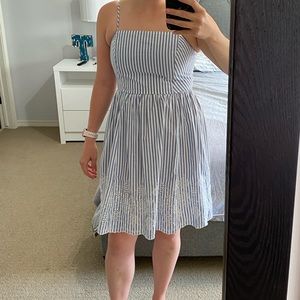 Blue and White Gap- fit and flare summer dress